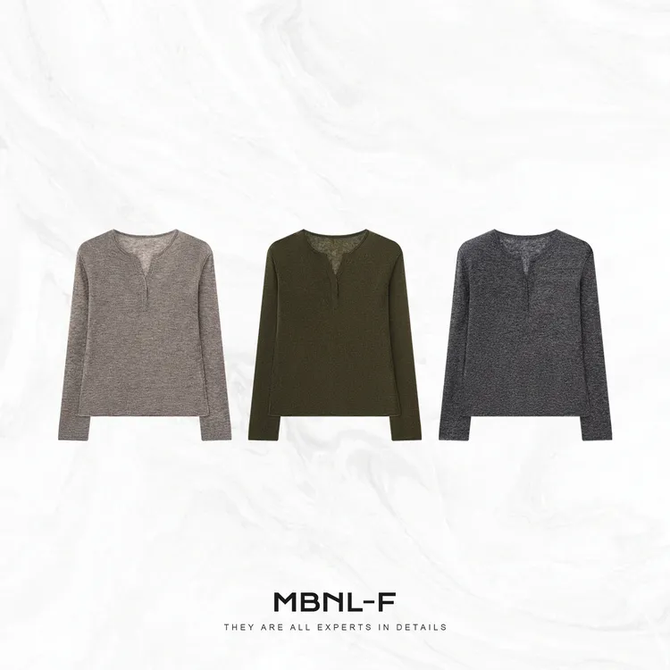 MBNL-F“立裁亨利打底” 羊毛羊绒蚕丝定织长袖打底 秦磊XM-XSY2576