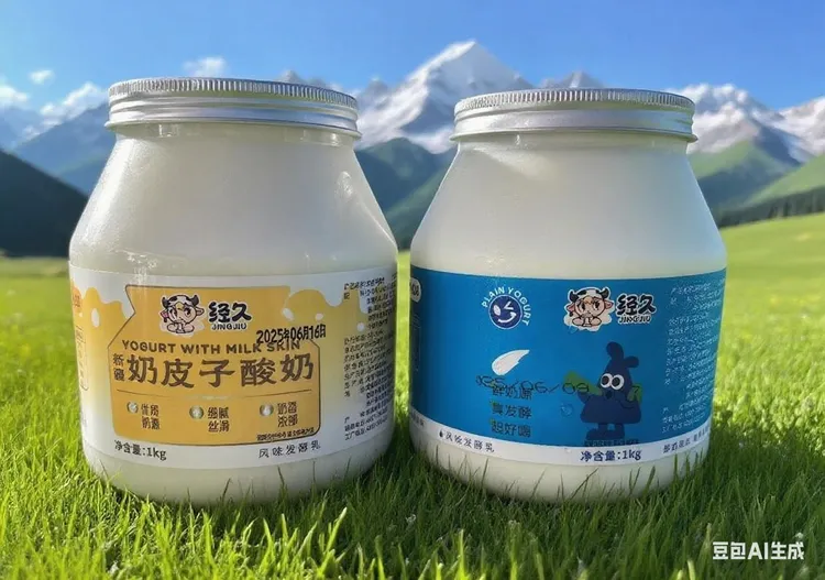 新疆奶皮子原味酸奶两斤大桶装水果捞网红经久酸奶酸奶营养早餐