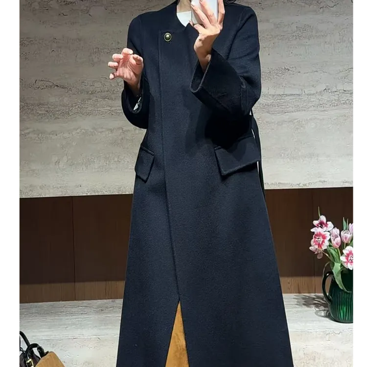 TANTAN 气质时尚中长款秋冬韩版毛呢大衣外套3385