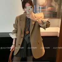 落日沙丘~经典小个子廓形毛呢粗花呢西装外套女秋装