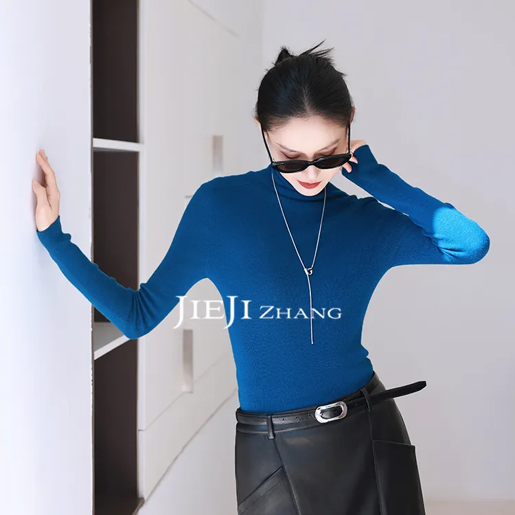 【JIEJI ZHANG】高级定制秋冬百搭100精纺羊毛打底衫351085