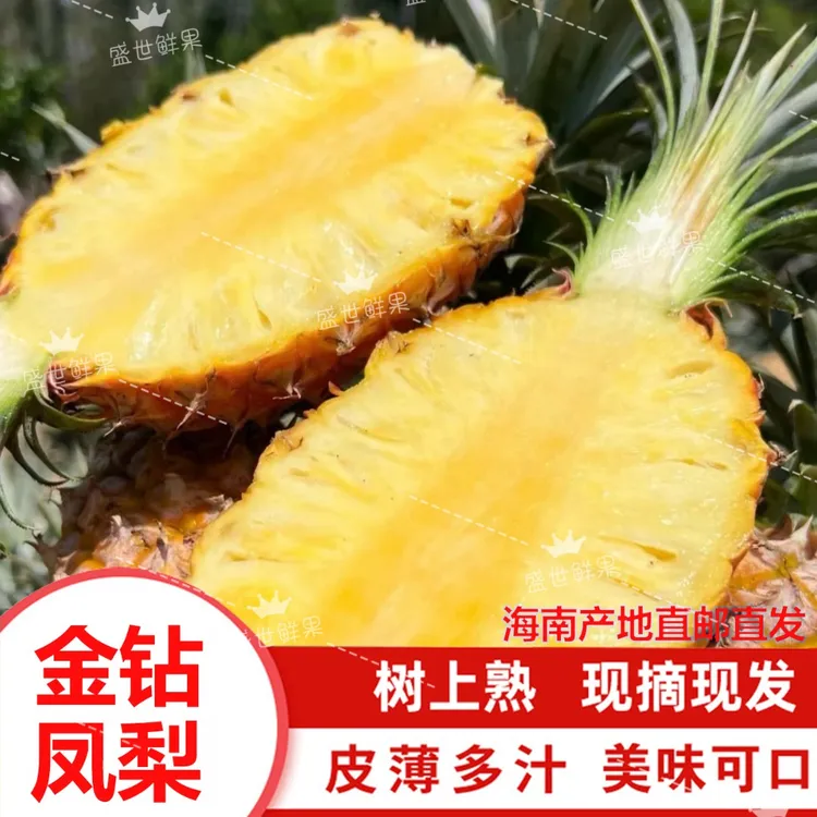 【精品果】海南正宗金钻凤梨17号现摘现发香甜多汁新鲜水果凤梨包邮