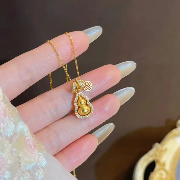 铜合金项链 新中式福禄国潮风葫芦吊坠女士时尚轻奢项链