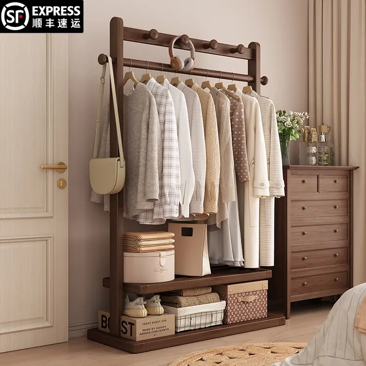 网红衣帽架衣帽架网红卧室衣架落地式置物架晾衣架家用衣架租房多功能衣服架