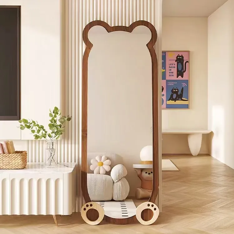 壁挂试衣镜轻奢小熊全身镜落地镜子女生卧室网红穿衣镜服装店家用
