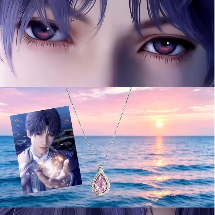 s925银【恋与深空】祁煜眼眸项链精致全男主高级感紫水晶项链