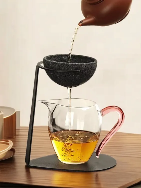无孔茶漏一体茶水分离过滤器茶滤泡茶神器茶叶过滤网茶漏架滤茶器