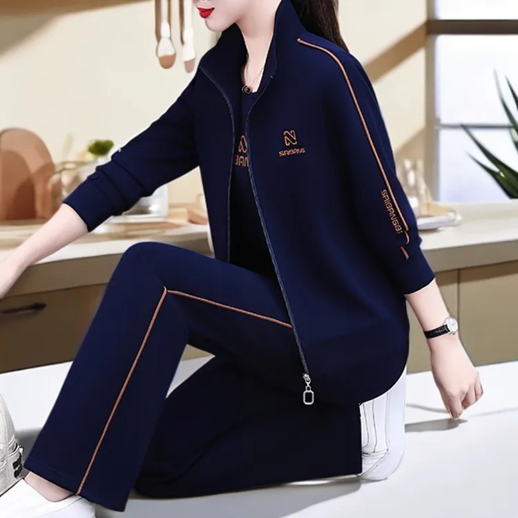 高档品牌卫衣休闲运动服套装女春秋2025秋季韩版新款三件套减龄OL