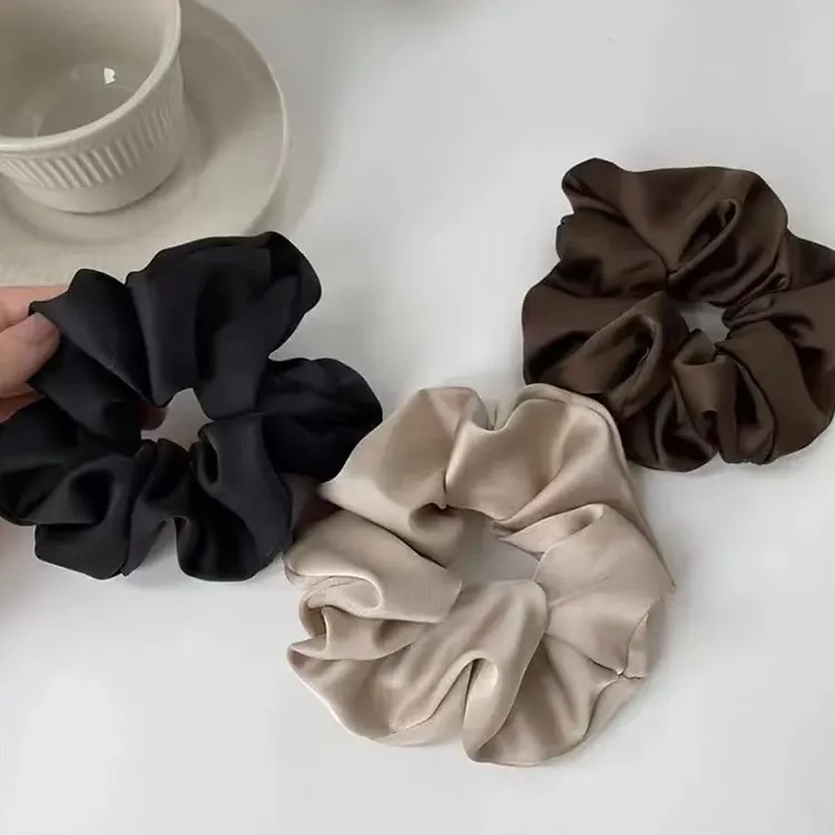 韩版缎面日韩轻奢风发圈大肠简约古法缎面百搭头绳头绳发饰ins