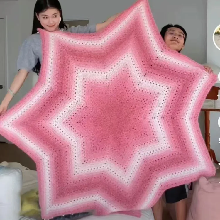 真丝马海毛渐变段染线蛋糕线diy七星毯子线手工编织毛衣材料包