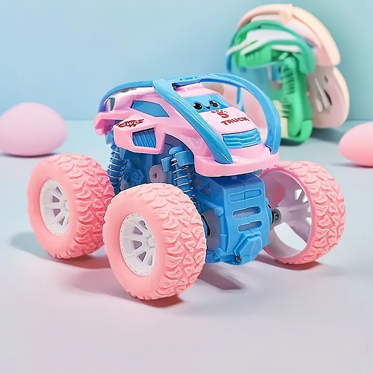 马卡龙色惯性四驱车翻跟头儿童小汽车翻滚玩具车女孩上班族手提包