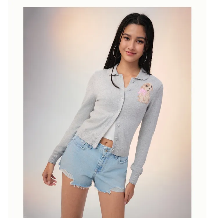 Hollister25秋冬新款甜美费尔岛外搭针织开衫外套女装350-5066