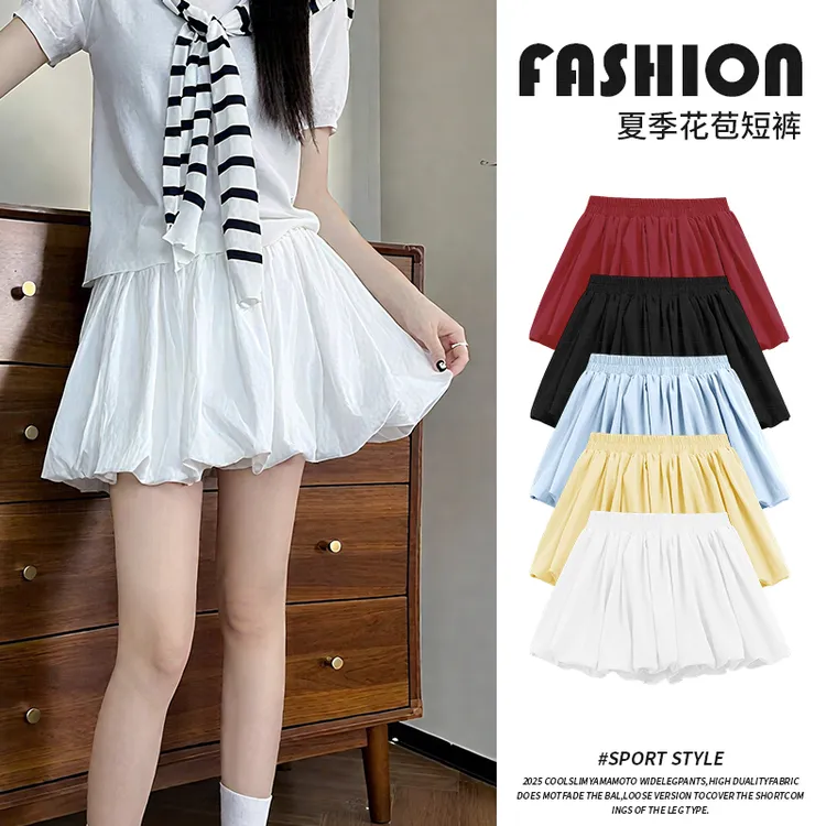 速干百搭花苞裙裤女薄款高腰防走光短裤子夏季新款甜美时尚休闲裤