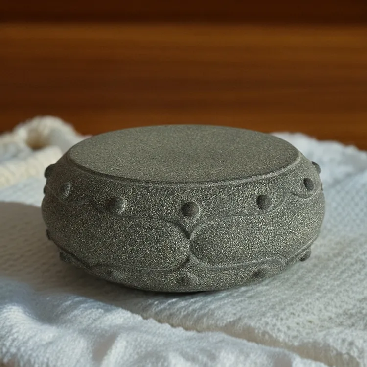 石鼓底座天然青石、原石、整石一体雕刻中式形鼓装饰摆件复古风花几