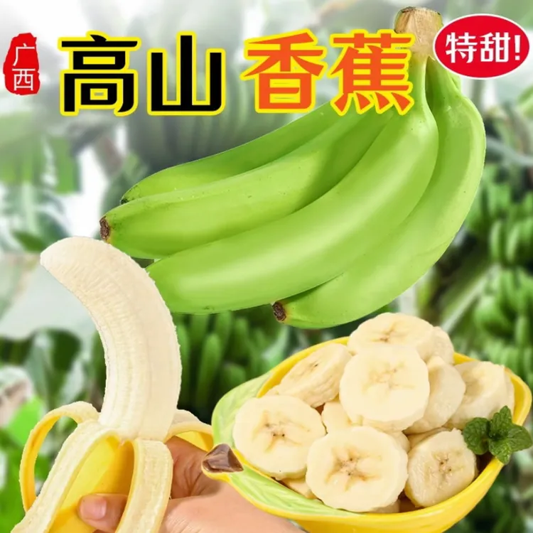 【广西高山甜蕉】软糯香甜自然成熟产地新鲜水果直发5斤9斤绿皮香蕉