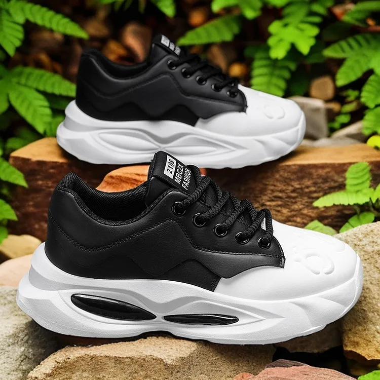 男鞋2025春季新款厚底百搭小众时尚休闲青少年运动增高老爹鞋子男