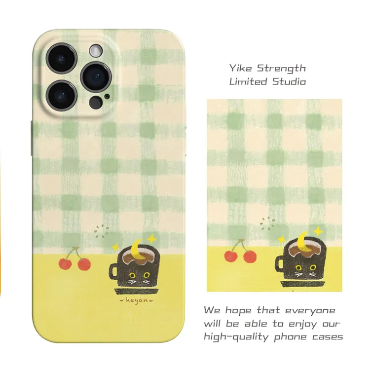 樱桃咖啡杯菲林软壳进口光面适用iphone苹果13rpomax/14/16pro