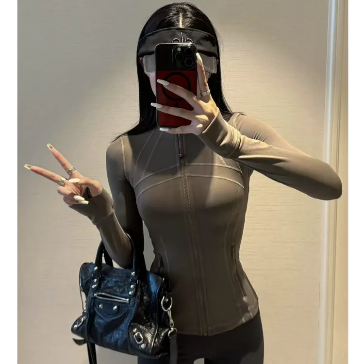【达人专属】原立领软糯手感显瘦运动夹克四季可穿修身瑜伽外套 