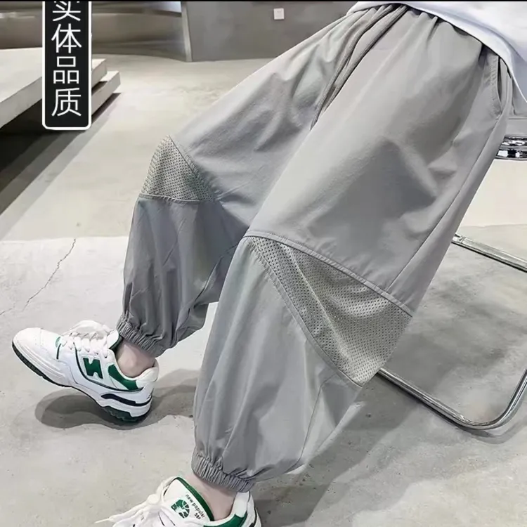 儿童夏款裤子薄款休闲裤中大童防蚊裤速干裤新款速干男童夏季宽松