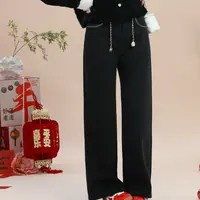 【芝士Cheese】出镜裤王 冬季新款毛呢加厚直筒小众设计感阔腿裤