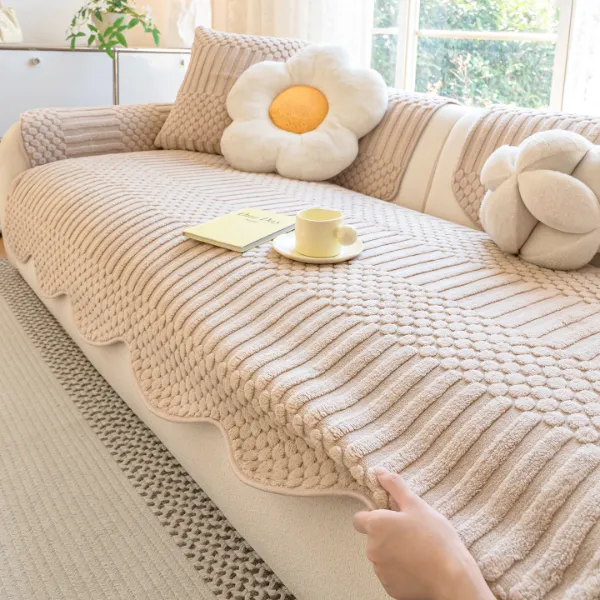麦颜2025秋冬季新款毛绒沙发垫异形轻奢高级感防滑沙发坐垫盖布巾