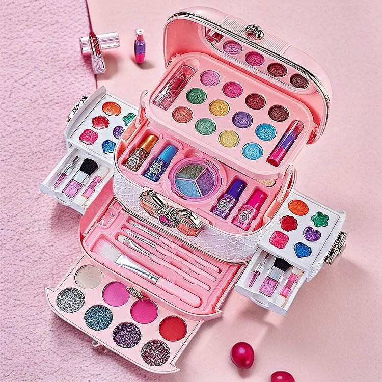 化妆品玩具女孩过家家公主彩妆盒舞台演出小孩礼物儿童专用彩妆盒