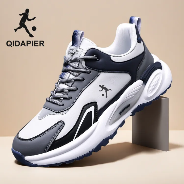 匹尔侨丹新款皮面加绒保暖运动鞋男软底耐磨休闲鞋秋冬跑步鞋潮鞋