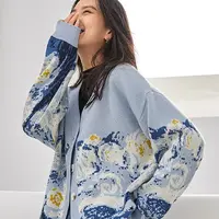 【对白】D01对白慵懒风毛衣女高级针织开衫CDE041