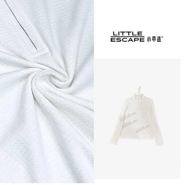 小乖逃双色！白色T恤黑色高领T恤竖条拉链POLO高领小个子TS8044