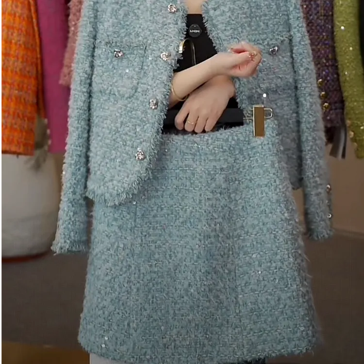 MSSY美舒尚衣，【半身裙】小香风气质网红时尚名媛秋冬粗花呢60104