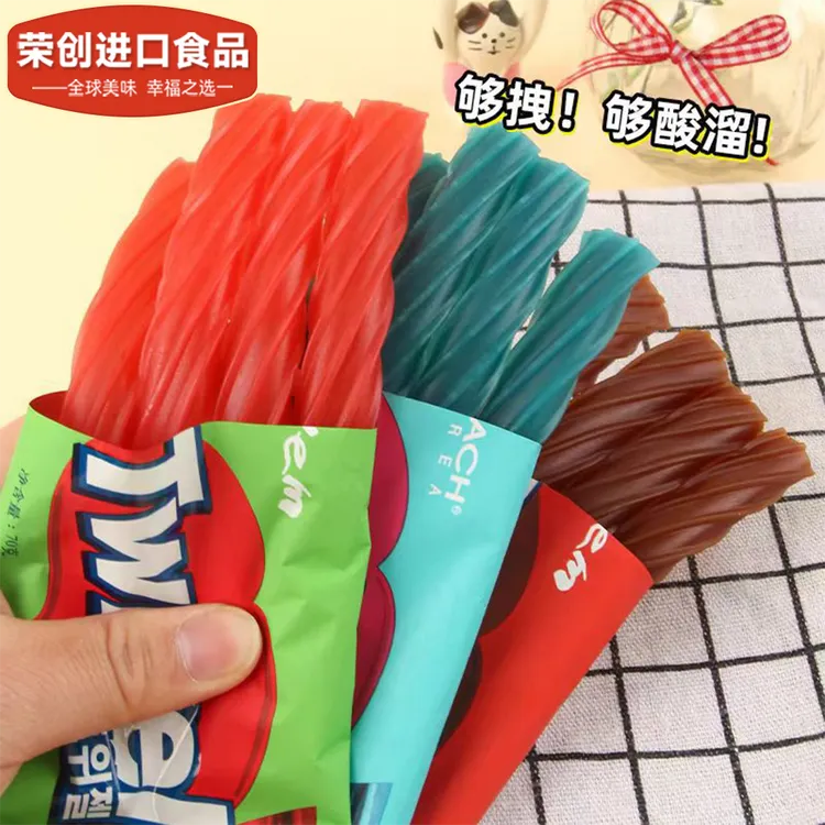 【詹姆斯同款扭扭糖】yem长条软糖韩国进口超酸软糖儿童彩色小零食
