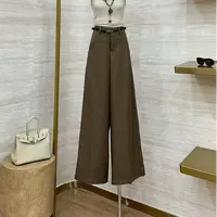 【大地棕风】韩系高腰显瘦简约风百搭阔腿裤-725