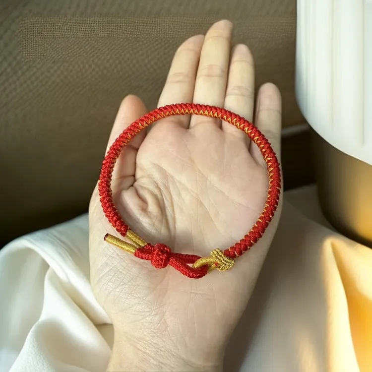 非金属锦纶手链 本命年龙鳞手工锦鲤好运红绳手链男女通用