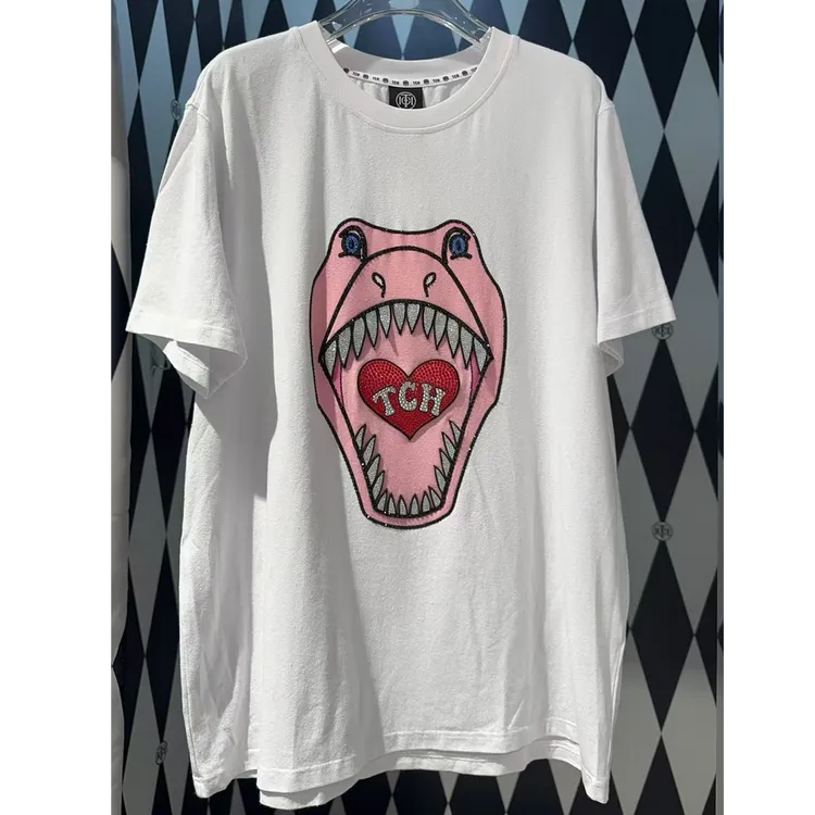 TCH-潮牌时尚白色宽松男女同款百搭短袖T恤T69A106048