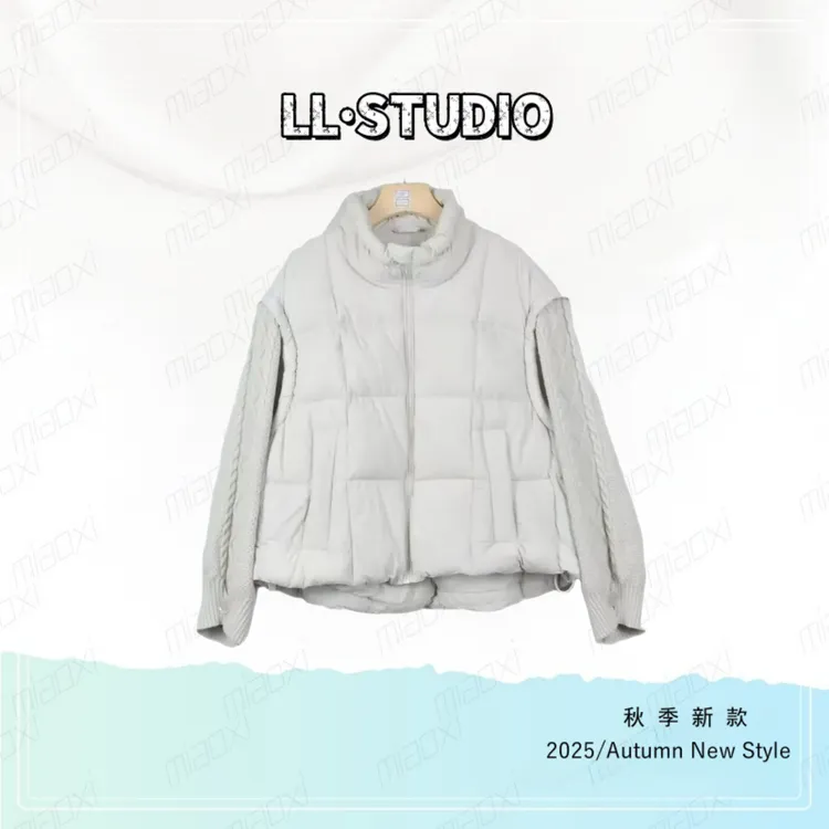 妙兮·LL冬季新款时尚宽松百搭90鸭绒设计款拼接马夹外套*20252670