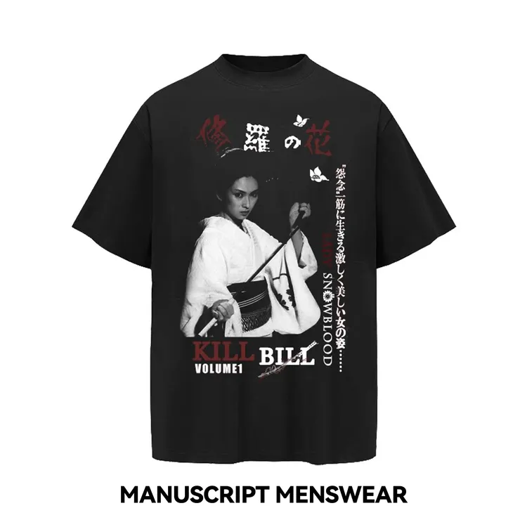 MANUSCRIPT杀死比尔短袖 数码直喷Sorona索罗娜冰感短宽T恤