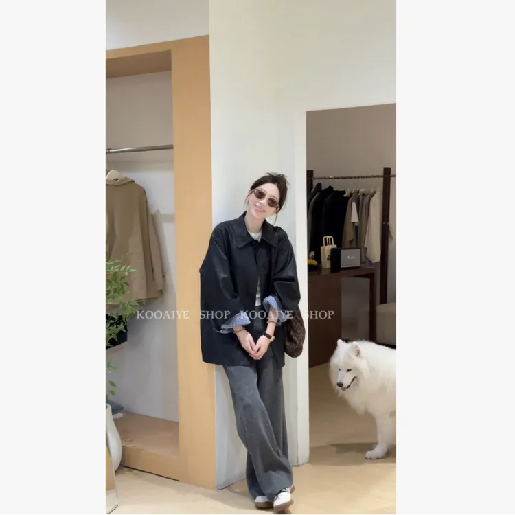 【大咖皮衣】秋季新款韩系休闲宽松简约基础百搭显瘦皮衣
