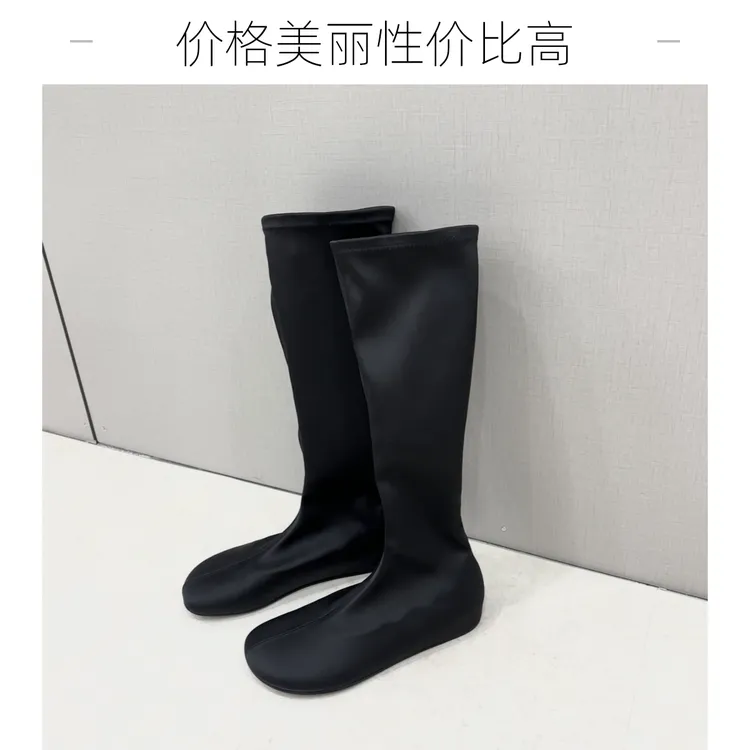 慕林娜   显瘦~秋冬弹力靴新中式高筒袜靴气质不过膝瘦瘦靴50906