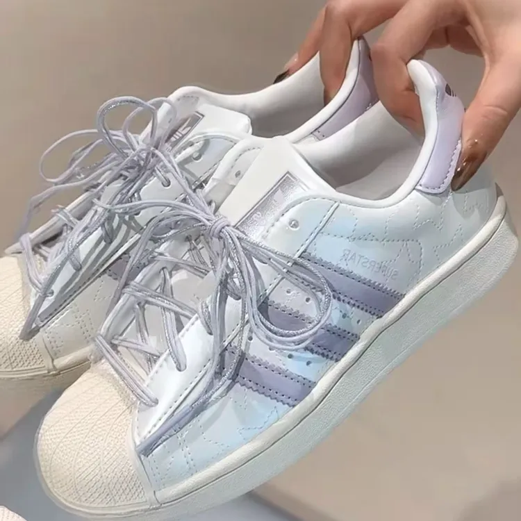 adidas/阿迪达斯三叶草女鞋紫风铃SUPERSTAR II 经典贝壳头JR6984