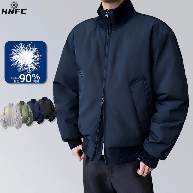 冬季新款抗寒羽绒服立领防寒保暖外套飞行员加厚羽绒夹克男 3048