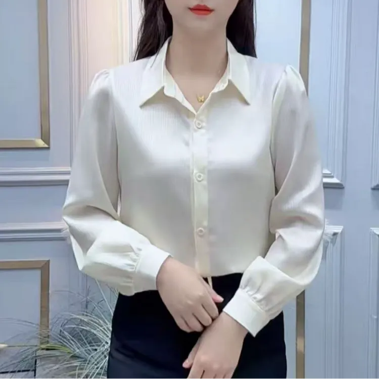 衬衫女2025秋季新款时尚百搭设计感小众长袖衬衣洋气显瘦气质上衣