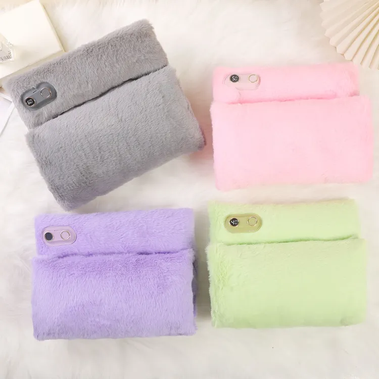 便携石墨烯暖手宝毛绒热水袋暖手暖腹神器冬季保暖防爆多功能