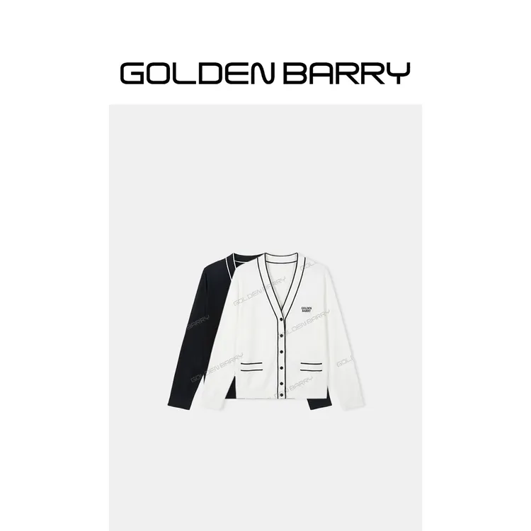 GOLDENBARRY「线影来信」时尚V领针织开衫246481