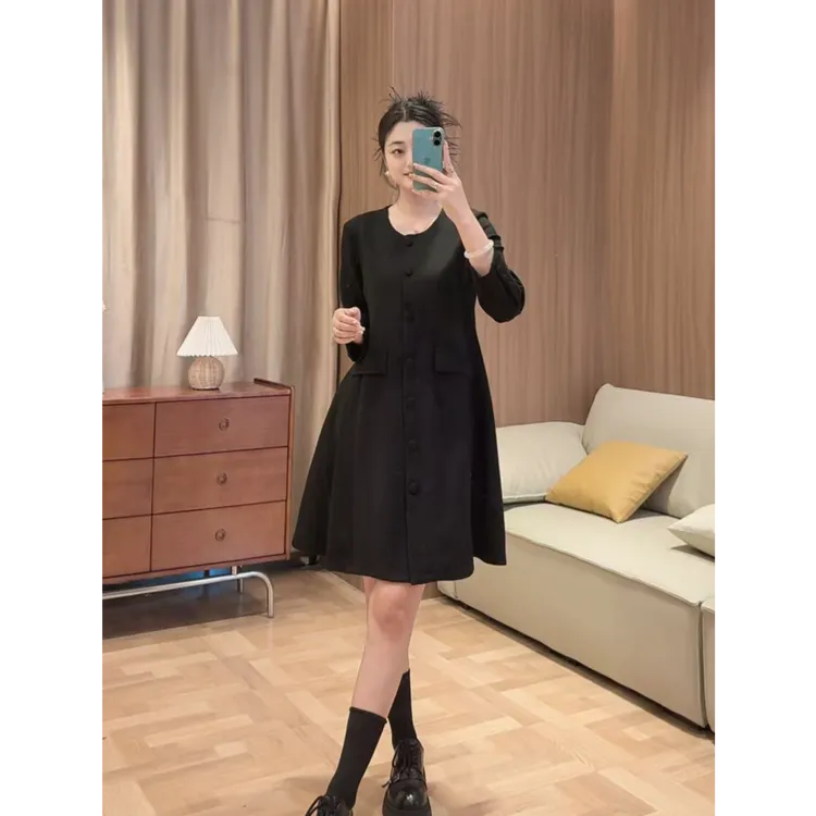 6975【沙漏小蛮腰】2025秋季新款法式时尚显瘦设计款高定连衣裙