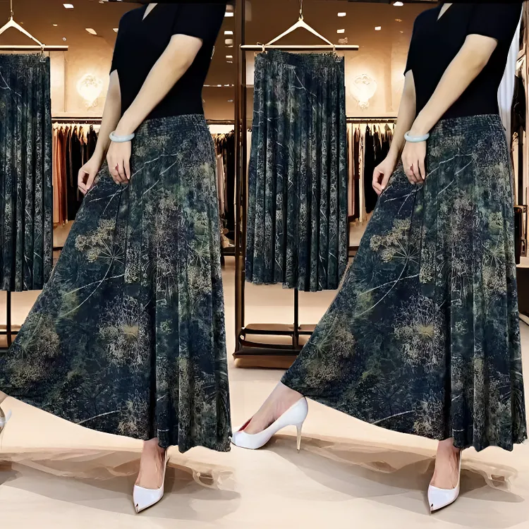 大码时尚夏季碎花中老年妈妈女款40到45岁宽松夏天薄款半身裙