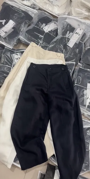 2025夏季新款高腰显瘦百搭休闲宽松亚麻裤