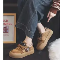 158-1   秋冬新款时尚百搭厚底保暖休闲板鞋加绒