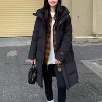 (加厚防风过膝羽绒服)B07冬季高品质时尚连帽保暖羽绒服W