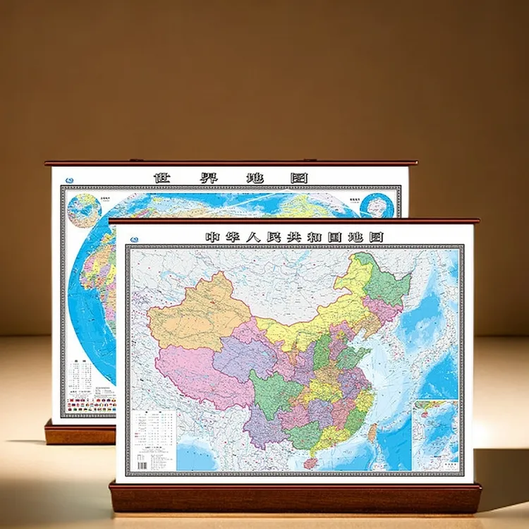 中国地图世界地图挂图1.1米装饰超清版大图学生办公室教室会议室