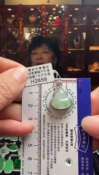 【闪购商品】翡翠颈饰18K金镶嵌H2858冰飘绿葫芦